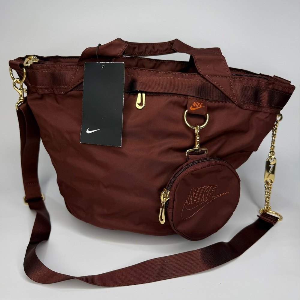 Nike Women’s Sportswear Futura Luxe Tote Bag 10L Burgundy Chain Casual Sports